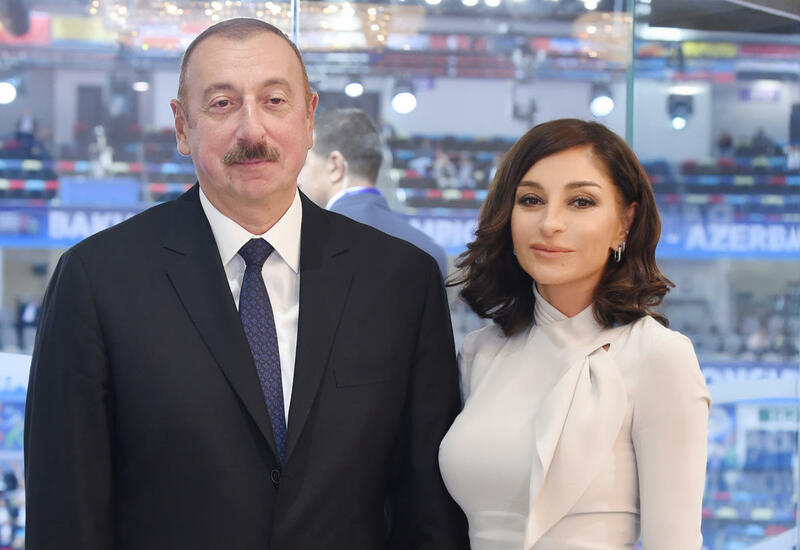 Президент Ильхам Алиев и Первая леди Мехрибан Алиева приняли участие в церемонии закладки фундамента третьего жилого комплекса в Шуше