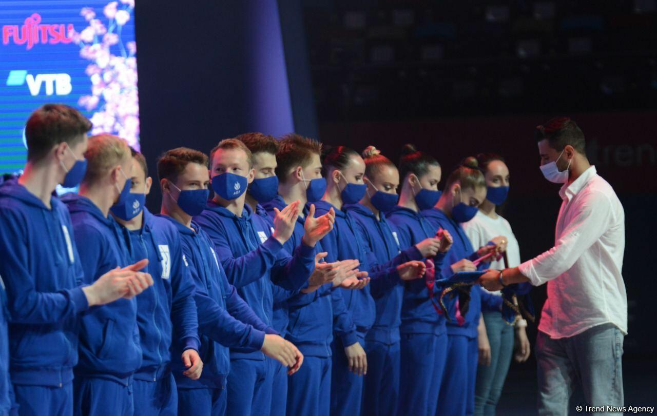 В Баку состоялась церемония награждения победителей ЧМ по аэробной гимнастике в командном зачете