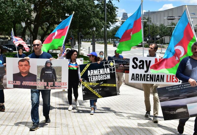 Акция протеста в США против непредоставления Арменией Азербайджану карт минных полей