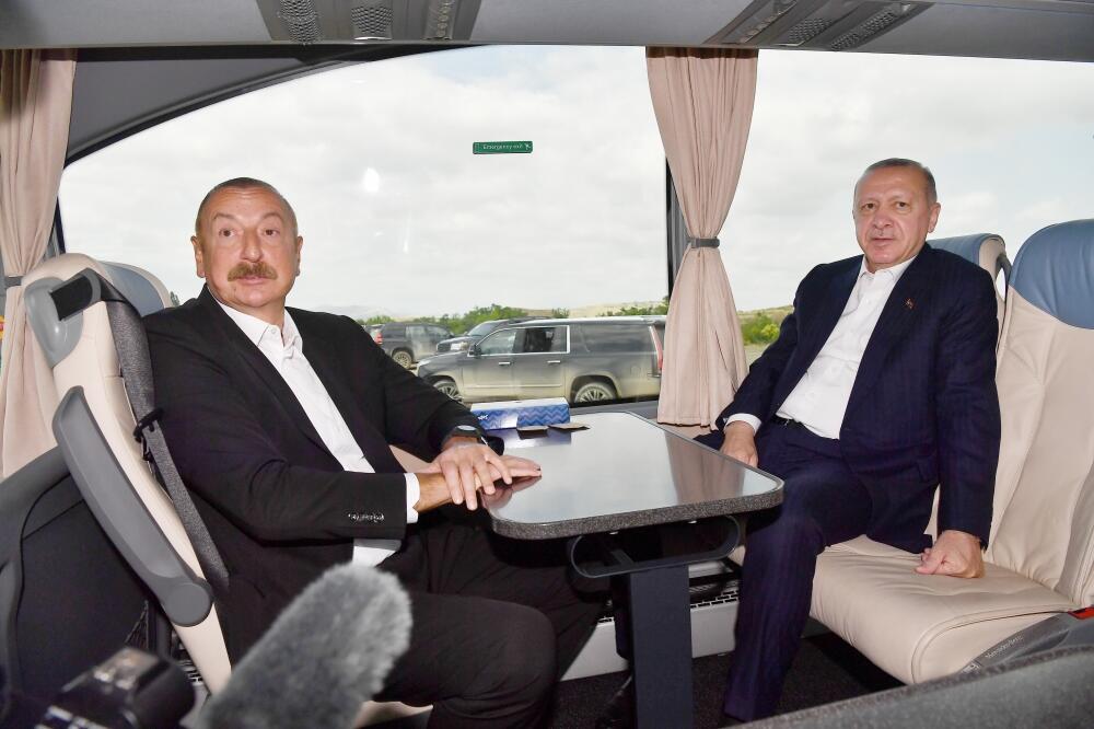 Президент Ильхам Алиев встретил Президента Турции Реджепа Тайипа Эрдогана в Физулинском районе