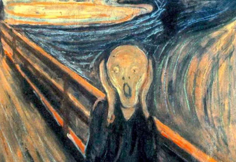 Какую картину считают проклятой. Мунк крик картина. Картина крик Эдварда Мунка. Edvard Munch - "the Scream" (1893).