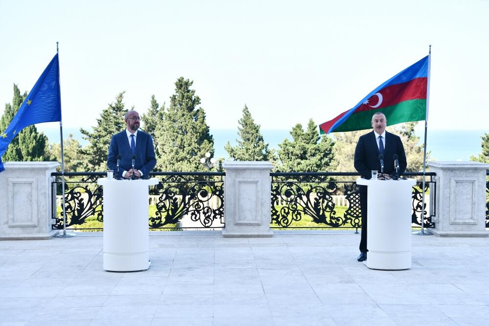 Состоялась совместная пресс-конференция Президента Ильхама Алиева и Президента Совета Европейского Союза Шарля Мишеля
