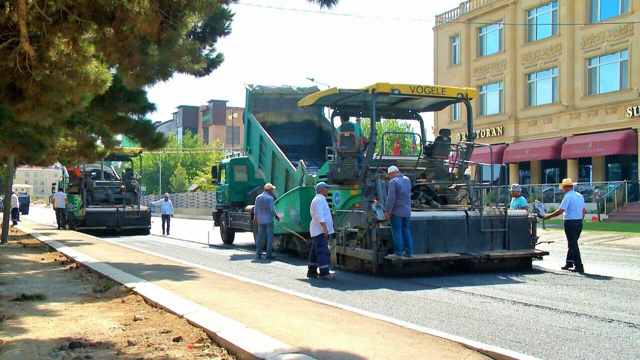 Sabunçuda Bəşir Bünyadov küçəsi təmir edilir