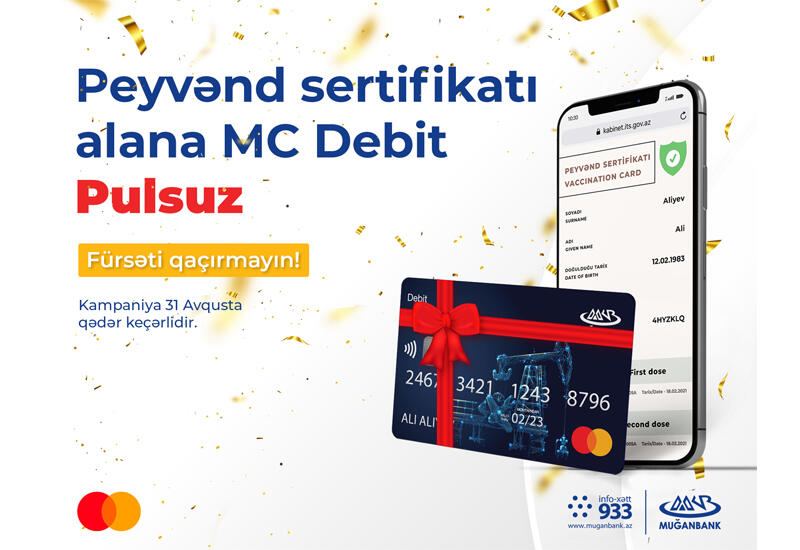 Peyvənd olunmuş şəxslərə Muğanbankdan hədiyyə