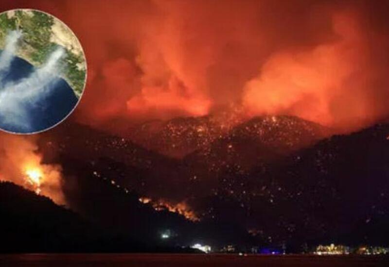 НАСА опубликовало спутниковые снимки лесных пожаров в Турции