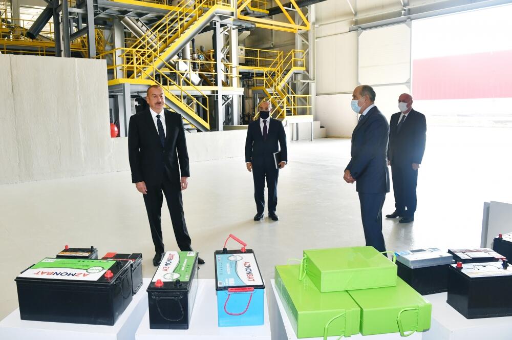 Президент Ильхам Алиев принял участие в открытии ООО "Азмонбат" в Сумгайыте