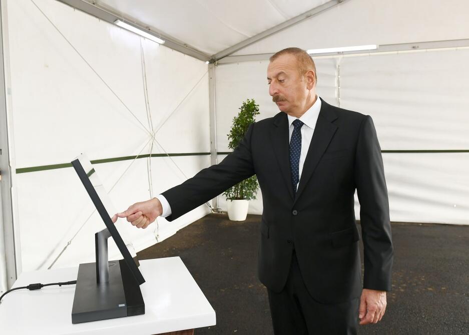 Президент Ильхам Алиев принял участие в открытии новой эстакадной насосной станции Сумгайытской электростанции