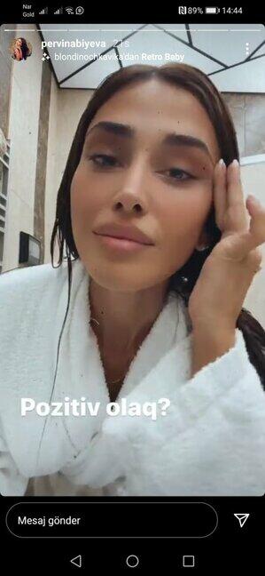 Pərvin Abıyeva hamam xalatında görüntülərini