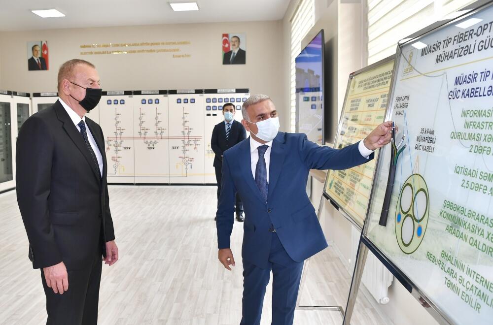 Президент Ильхам Алиев принял участие в открытии подстанции “Бузовна-1” в Хазарском районе Баку