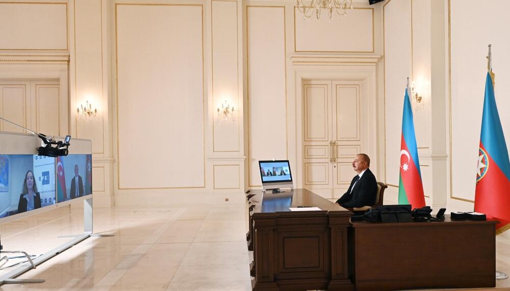 Президент Ильхам Алиев дал интервью испанскому информационному агентству EFE