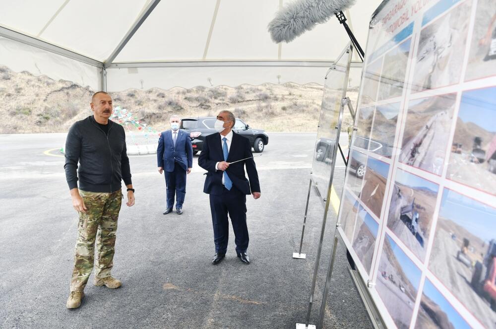 Президент Ильхам Алиев заложил фундамент автомобильной дороги Талыш-Тапгарагоюнлу-Гашалты-Нафталан