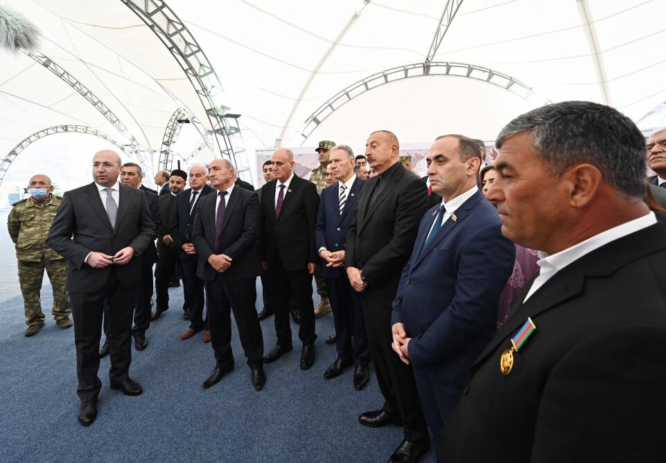 Президент Ильхам Алиев заложил фундамент Джебраильского мемориального комплекса и дал старт восстановлению города Джебраил