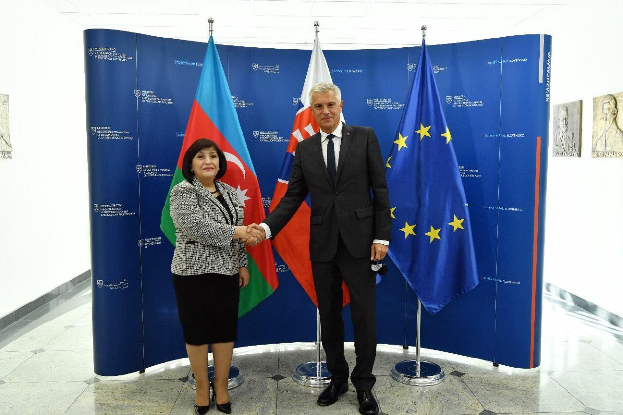 Сахиба Гафарова обсудила с главой МИД Словакии сотрудничество с ЕС