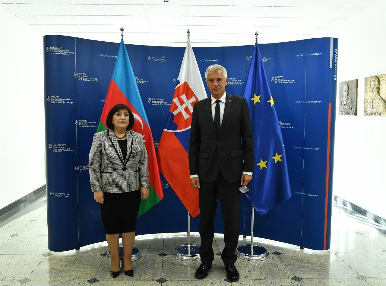 Сахиба Гафарова обсудила с главой МИД Словакии сотрудничество с ЕС