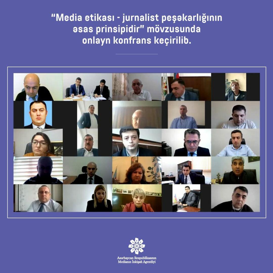 Medianın İnkişafı Agentliyində “Media etikası - jurnalist peşəkarlığının əsas prinsipidir” mövzusunda onlayn konfrans keçirilib