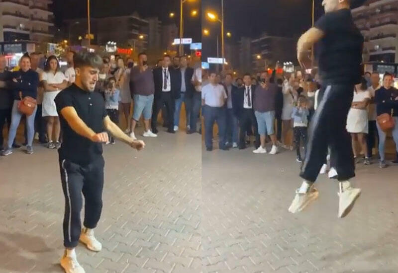 Azərbaycanlı gəncin Türkiyədə küçə rəqsi görənləri