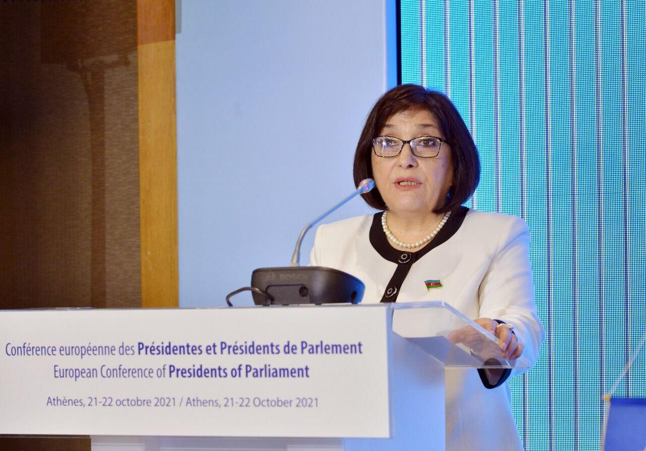 Сахиба Гафарова выступила на Европейской конференции председателей парламентов