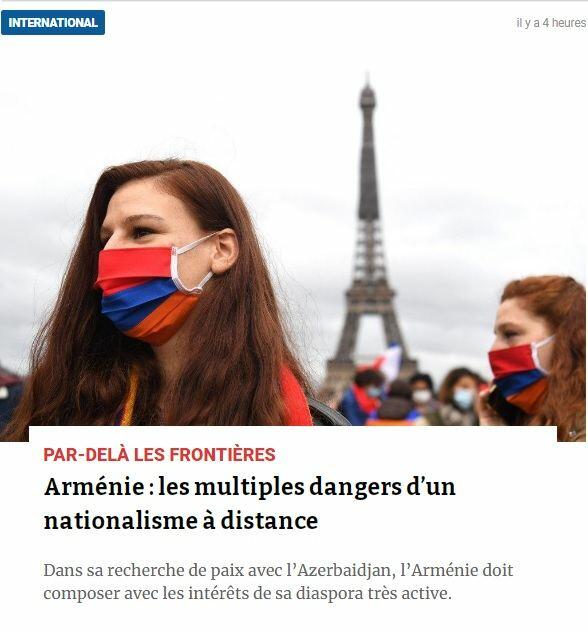 Французское издание опубликовало статью об угрозе армянского национализма