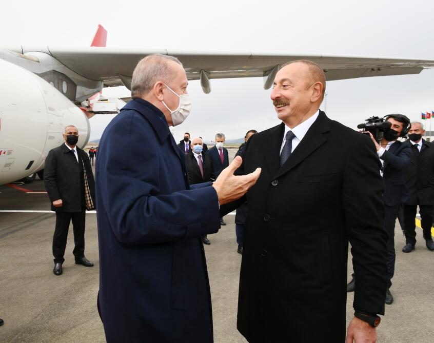 Реджеп Тайип Эрдоган прибыл в Азербайджан. Первая официальная встреча в Физулинском международном аэропорту