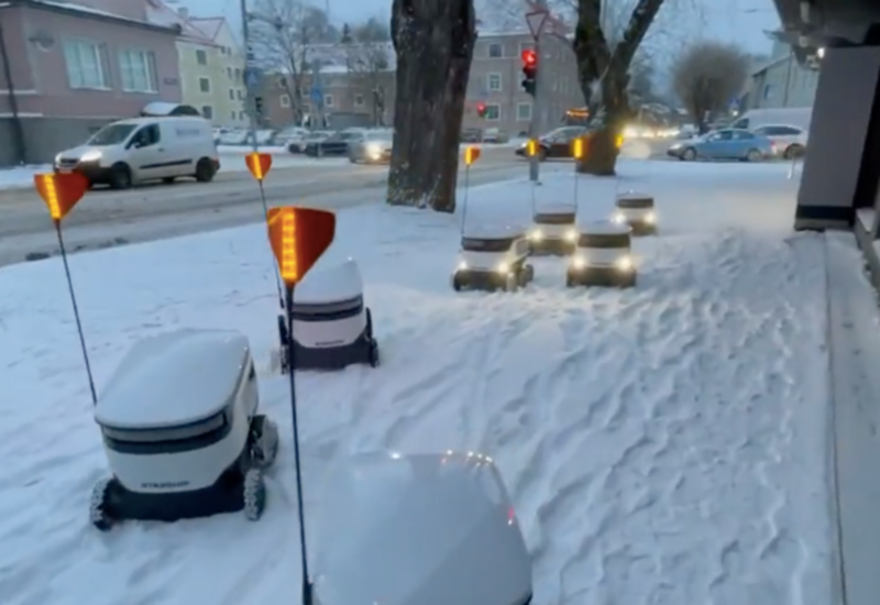 В Таллине восстали роботы-курьеры