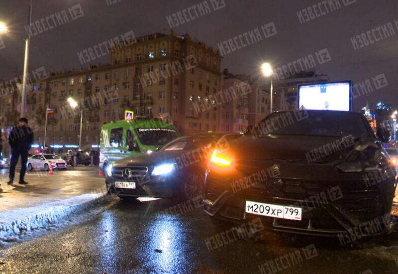 Кадры с места ДТП с Lamborghini в Москве
