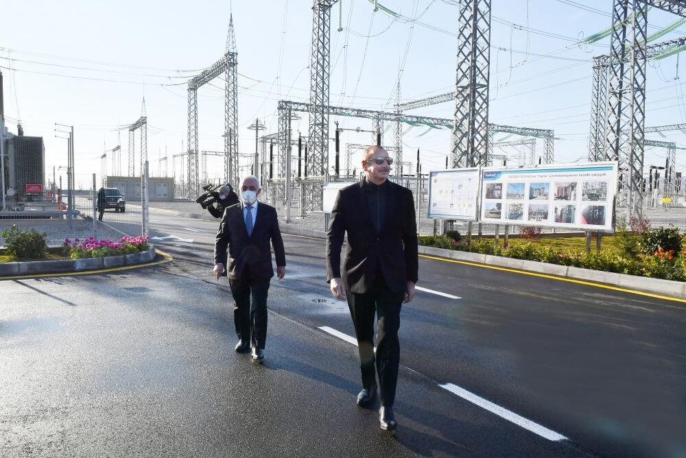 Президент Ильхам Алиев принял участие в открытии реконструированной 330-киловольтной подстанции "Яшма"