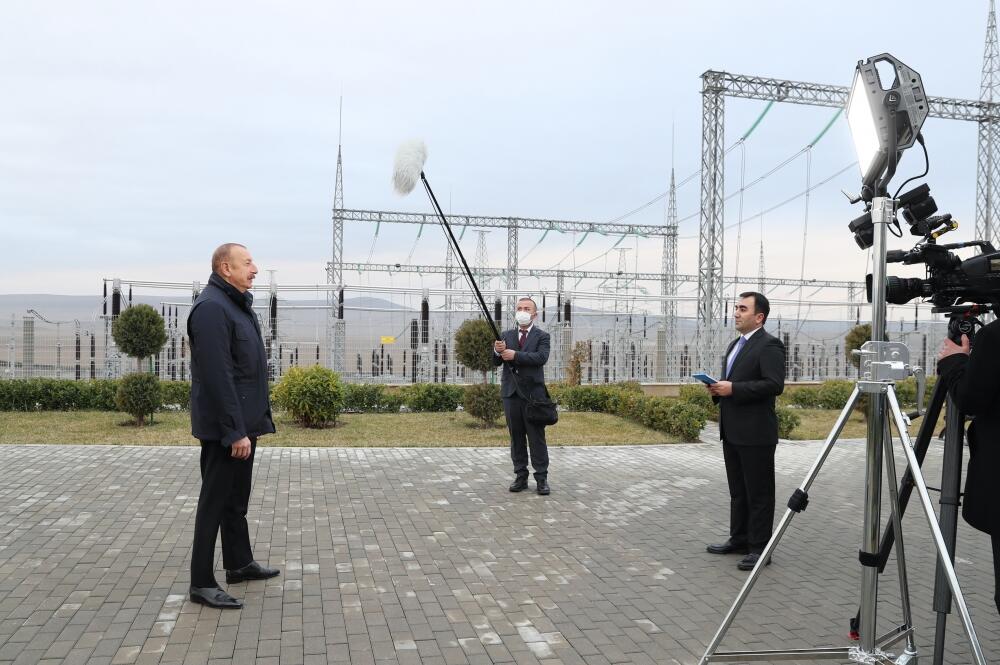 Президент Ильхам Алиев принял участие в церемонии открытия энергетического узла «Гобу»