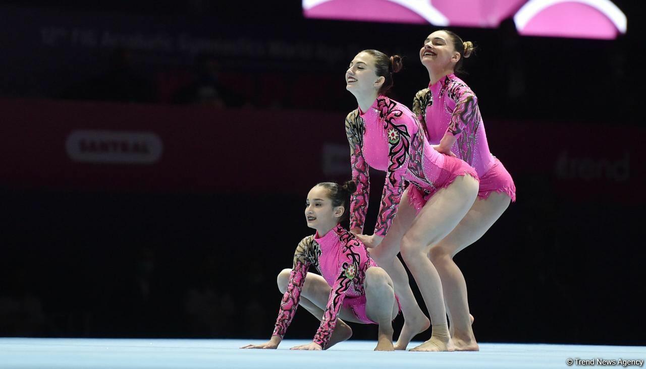 Женская группа из Азербайджана заняла первое место на Всемирных  соревнованиях по акробатической гимнастике в Баку - ФОТО