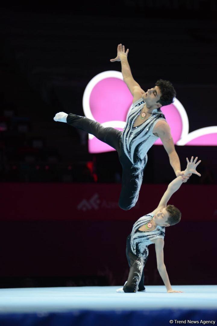 Азербайджанские спортсмены Даниэль Аббасов и Мурад Рафиев завоевали "бронзу" ЧМ по акробатической гимнастике