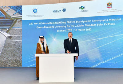Президент Ильхам Алиев принял участие в церемонии закладки фундамента Гарадагской солнечной электростанции - ФОТО - ВИДЕО