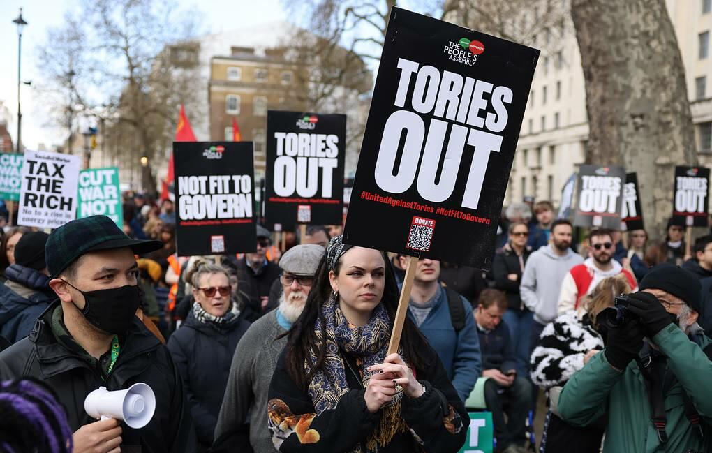 Массовые акции протеста в Лондоне