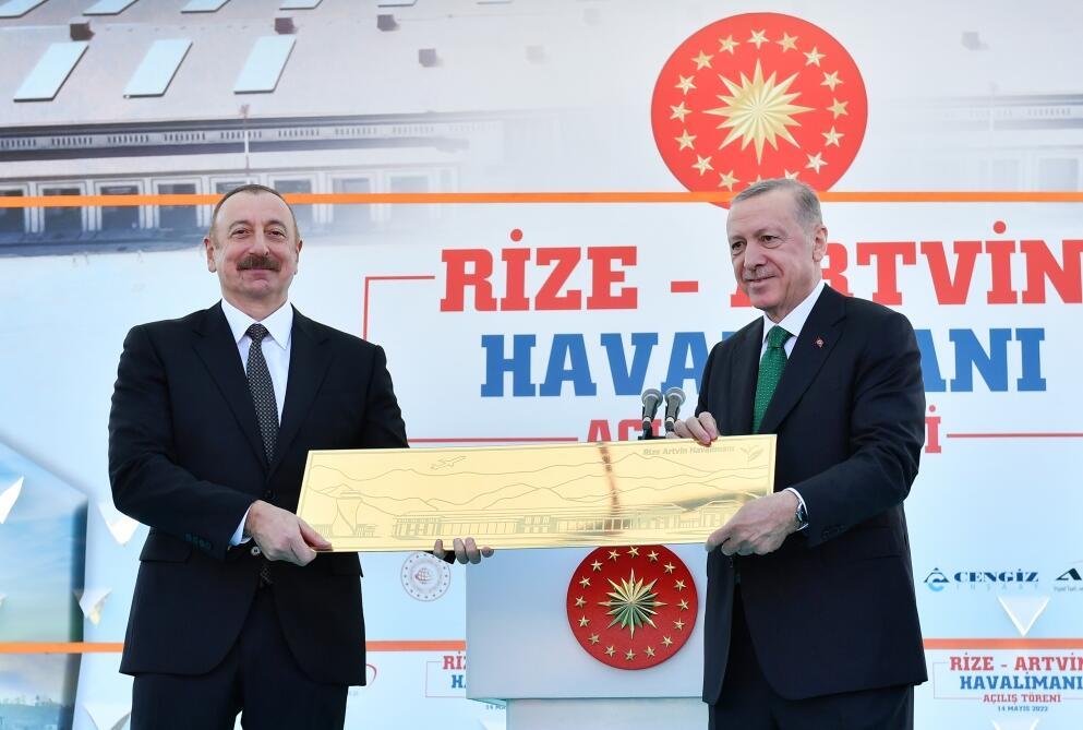 Президент Ильхам Алиев и Президент Реджеп Тайип Эрдоган приняли участие в открытии аэропорта Ризе-Артвин в Турции