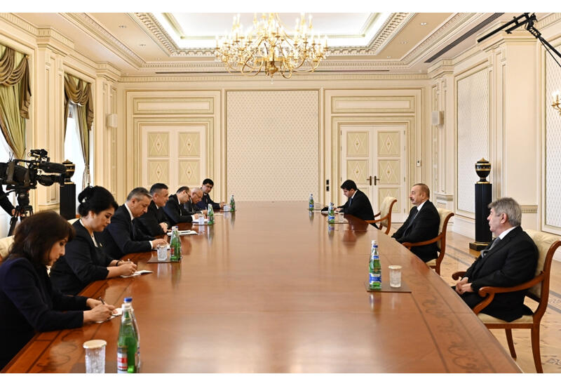 Президент Ильхам Алиев принял делегацию во главе с председателем Законодательной палаты Олий Мажлиса Узбекистана