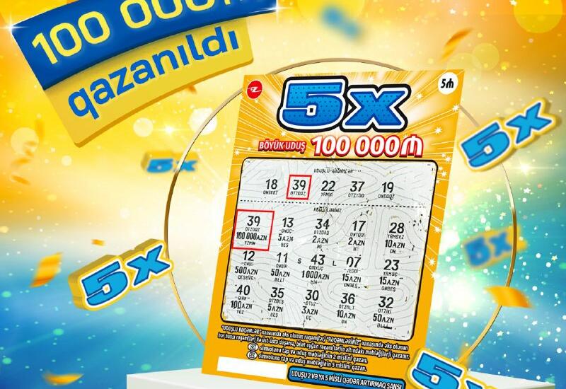 В мгновенной лотерее “5X” были выиграны 100 000 AZN