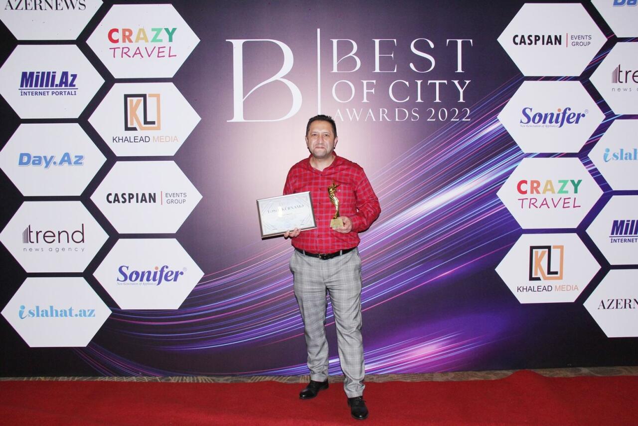 Корреспондент Trend отмечен премией BEST OF THE CITY за вклад в развитие СМИ