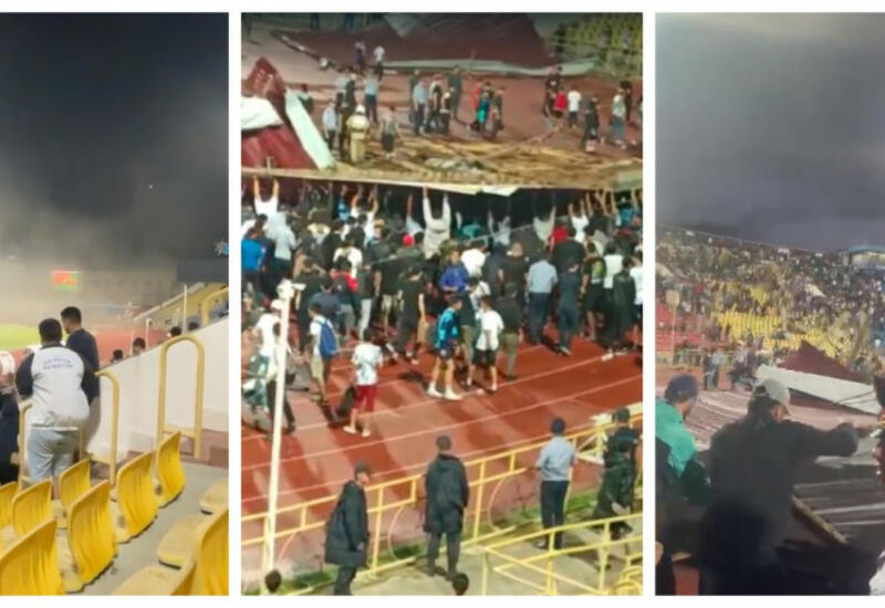 Крыша стадиона обрушилась во время матча в Казахстане