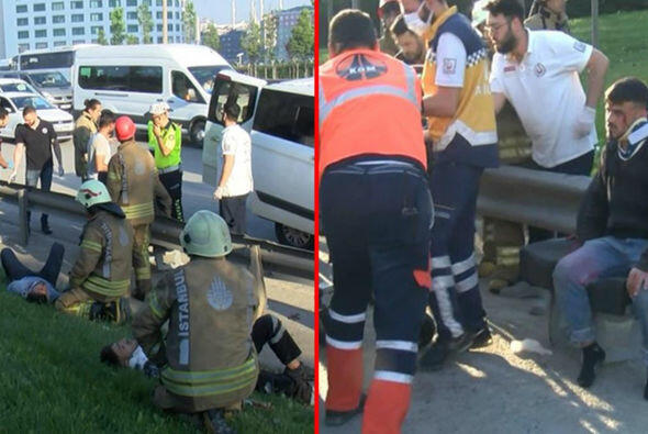 В Стамбуле микроавтобус с рабочими врезался в грузовик, есть пострадавшие