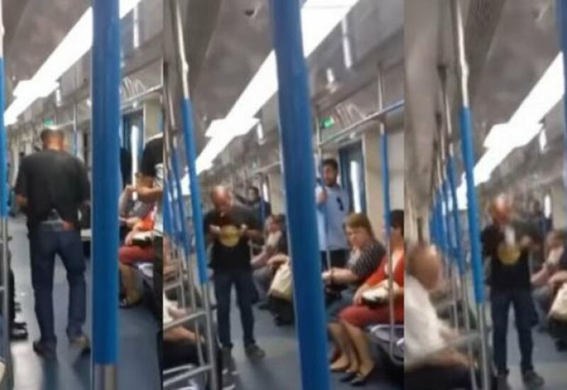 Мужчина закурил в вагоне бакинского метро