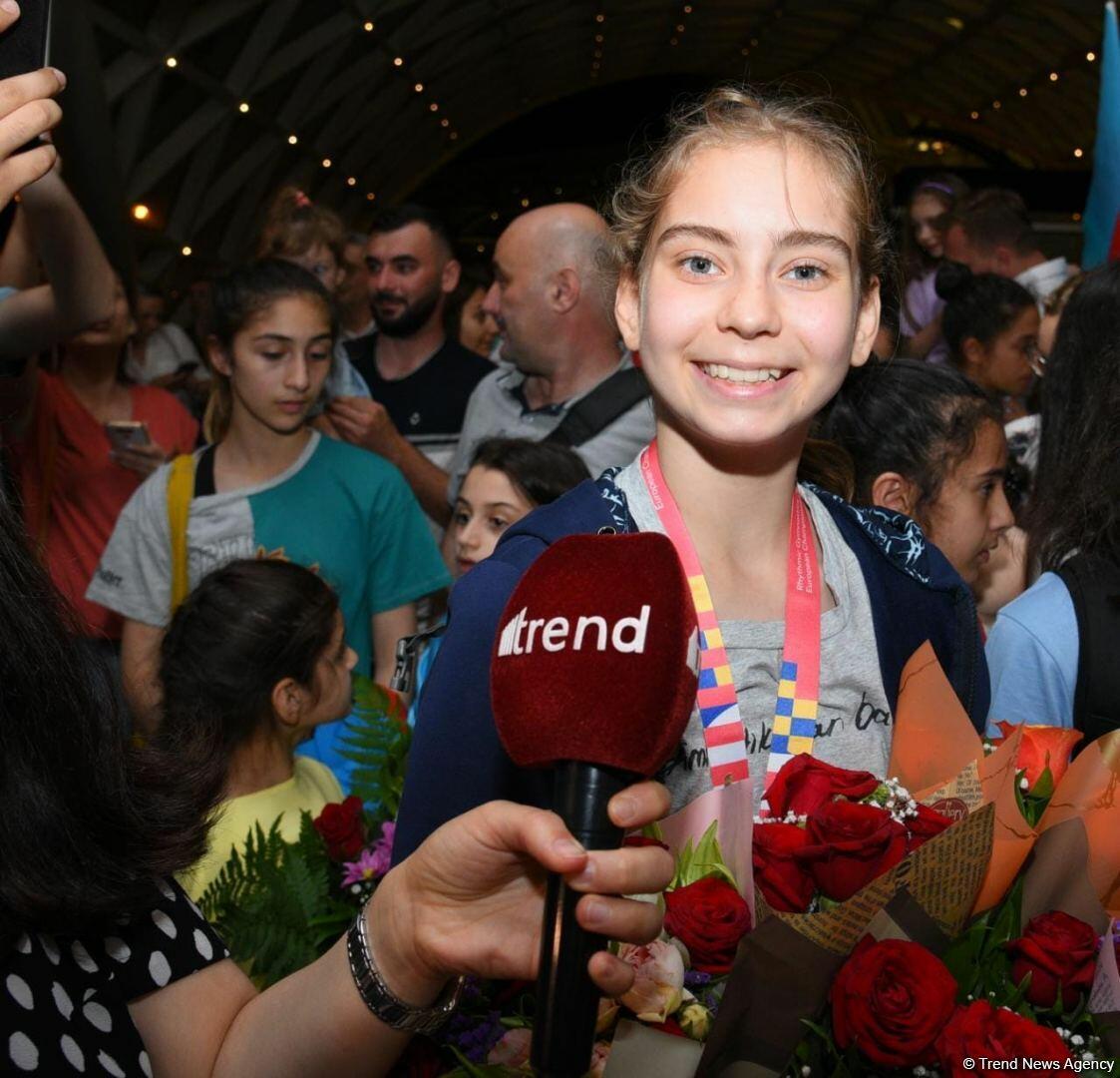 Азербайджанские гимнастки вернулись с Чемпионата Европы в Израиле с четырьмя медалями