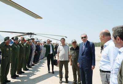 Реджеп Тайип Эрдоган встретился с азербайджанскими пожарными - ФОТО