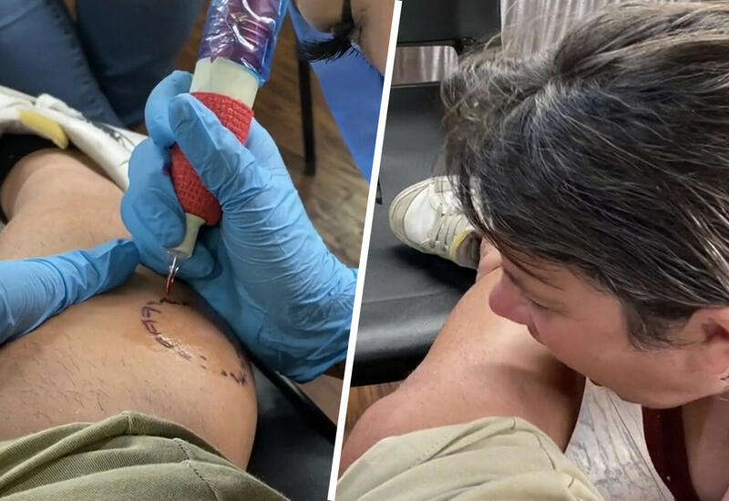 Американец растрогал мать татуировкой в виде ее укуса