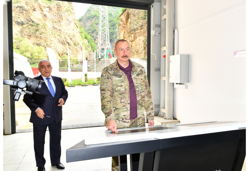 Президент Ильхам Алиев принял участие в открытии новой малой гидроэлектростанции "Кяльбаджар-1"