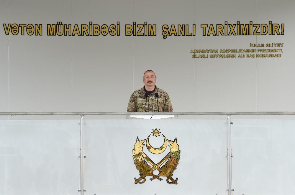 Президент, Победоносный Верховный главнокомандующий Ильхам Алиев принял участие в открытии воинской части в Кяльбаджарском районе