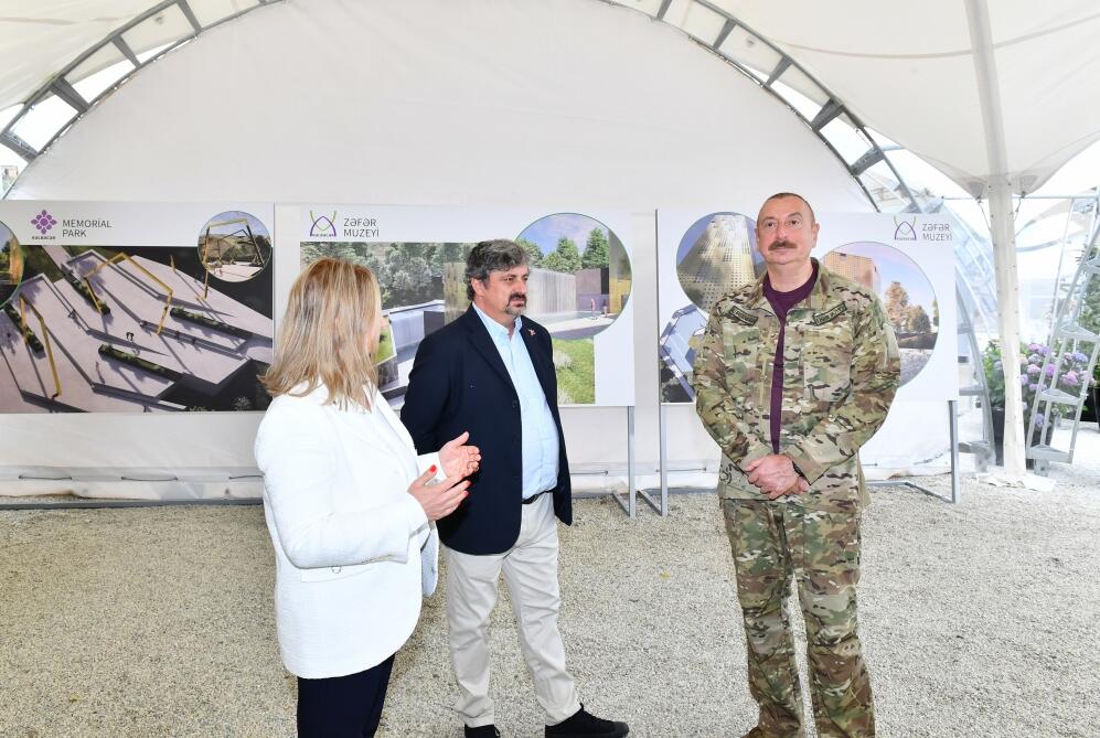 Президент Ильхам Алиев ознакомился с генеральным планом города Кяльбаджар и заложил фундамент Кяльбаджарского комплекса музеев Оккупации и Победы