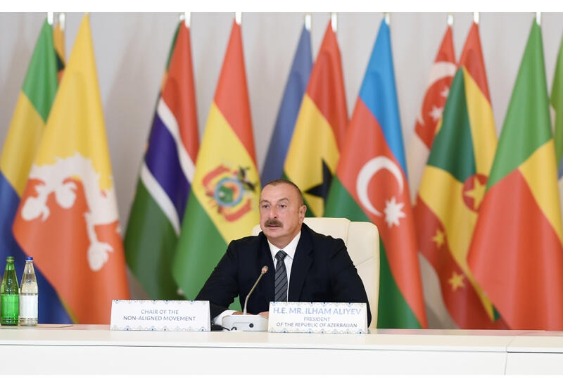 Президент Ильхам Алиев: Продление единогласным решением 120 стран председательства Азербайджана в Движении неприсоединения мы воспринимаем как знак большого уважения к нашей стране