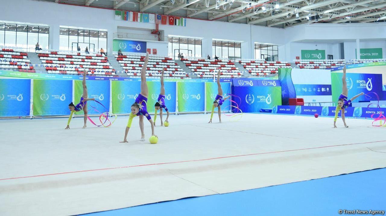 Исламиада: Групповая команда Азербайджана по художественной гимнастике завоевала "золото" в программе с тремя лентами и двумя мячами