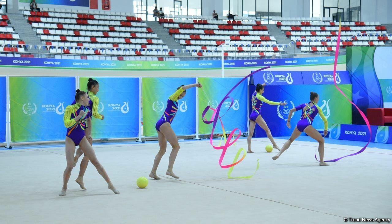 Исламиада: Групповая команда Азербайджана по художественной гимнастике завоевала "золото" в программе с тремя лентами и двумя мячами