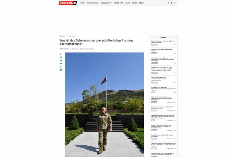 В австрийской прессе опубликована статья о поездке Президента Ильхама Алиева в Лачин