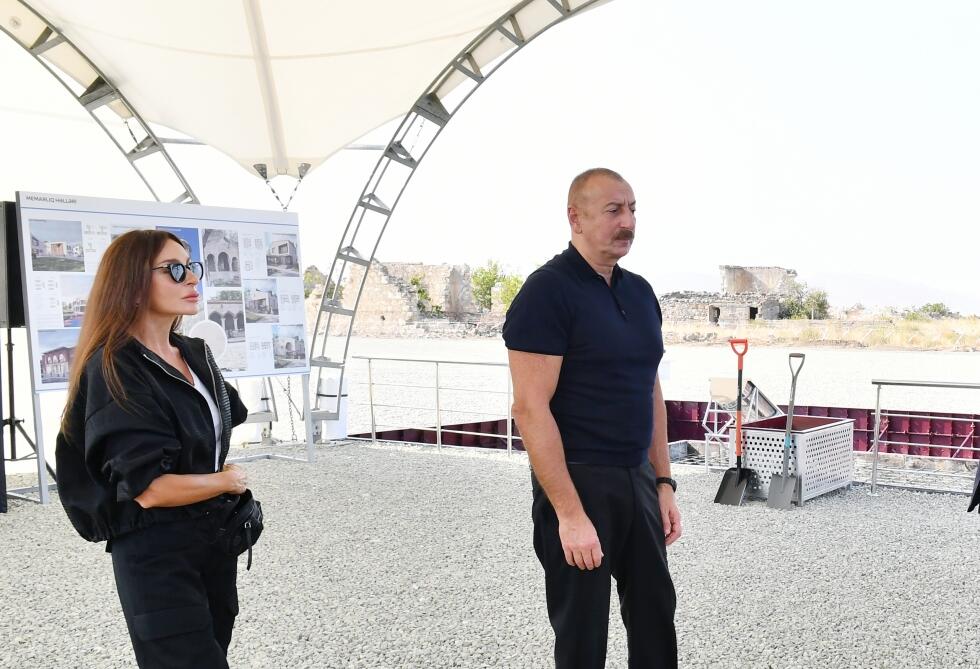 Президент Ильхам Алиев и Первая леди Мехрибан Алиева совершили поездку в Агдамский район