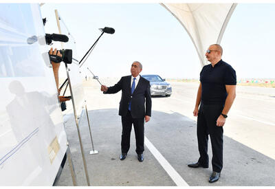Президент Ильхам Алиев ознакомился с работами на строящейся автомобильной дороге Барда-Агдам - ФОТО - ВИДЕО